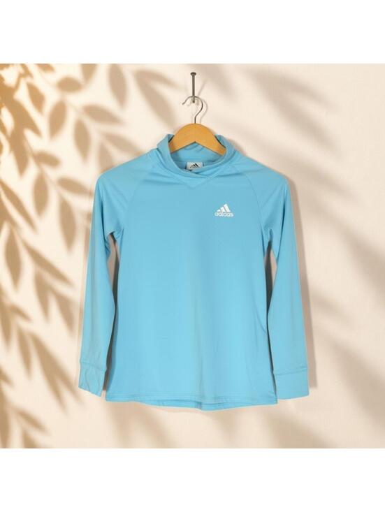adidas Other - Adidas Activewear Top Girls L Large Blue Long Sleeve High Neck Pullover Active